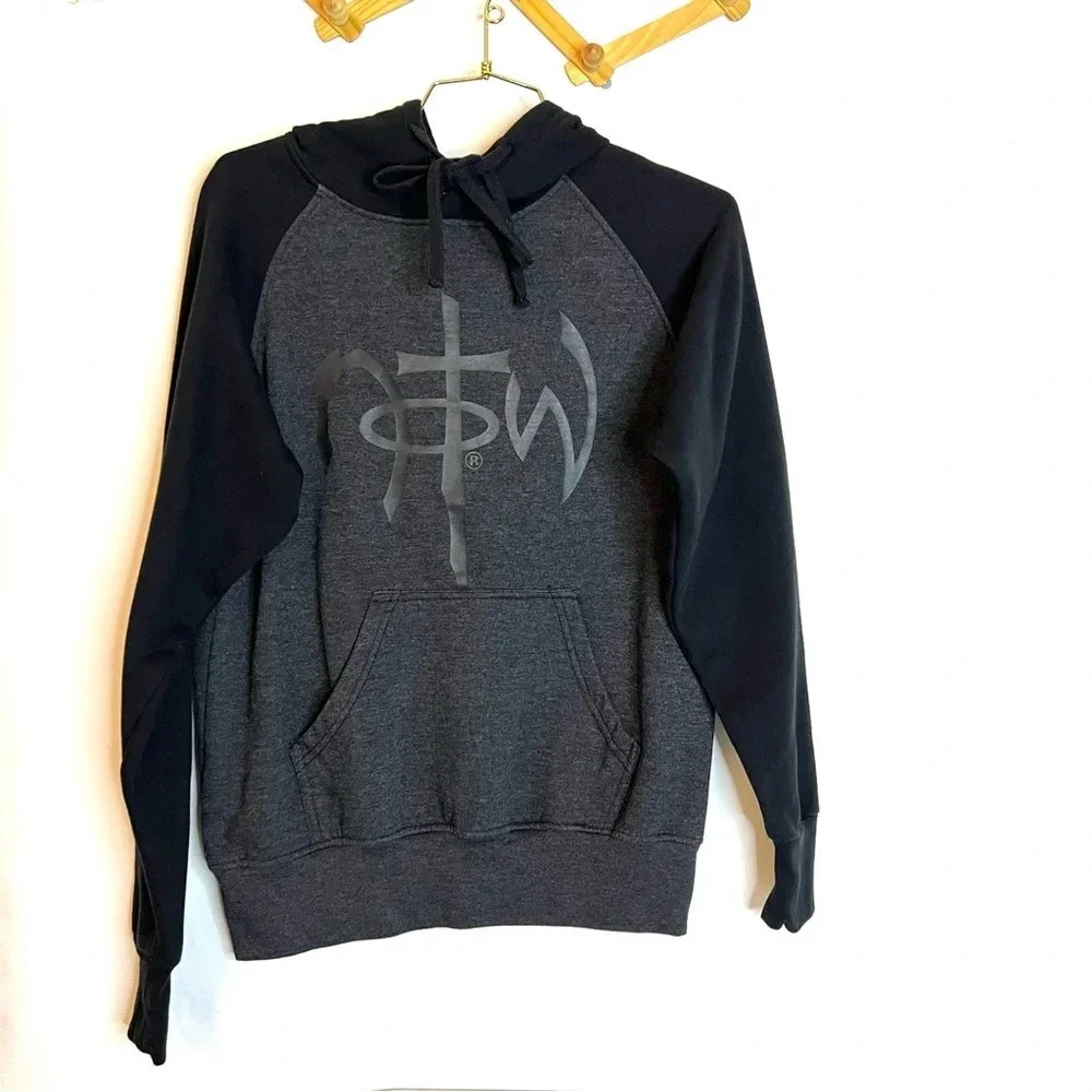 Charcoal & Black Pullover Hoodie - Graphic Front